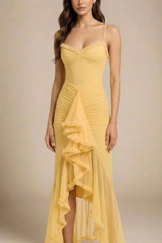 Noah Bodycon Wrap Midi Dress Sun Yellow