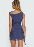Bella Luna Ruched Mini Dress Slate Grey