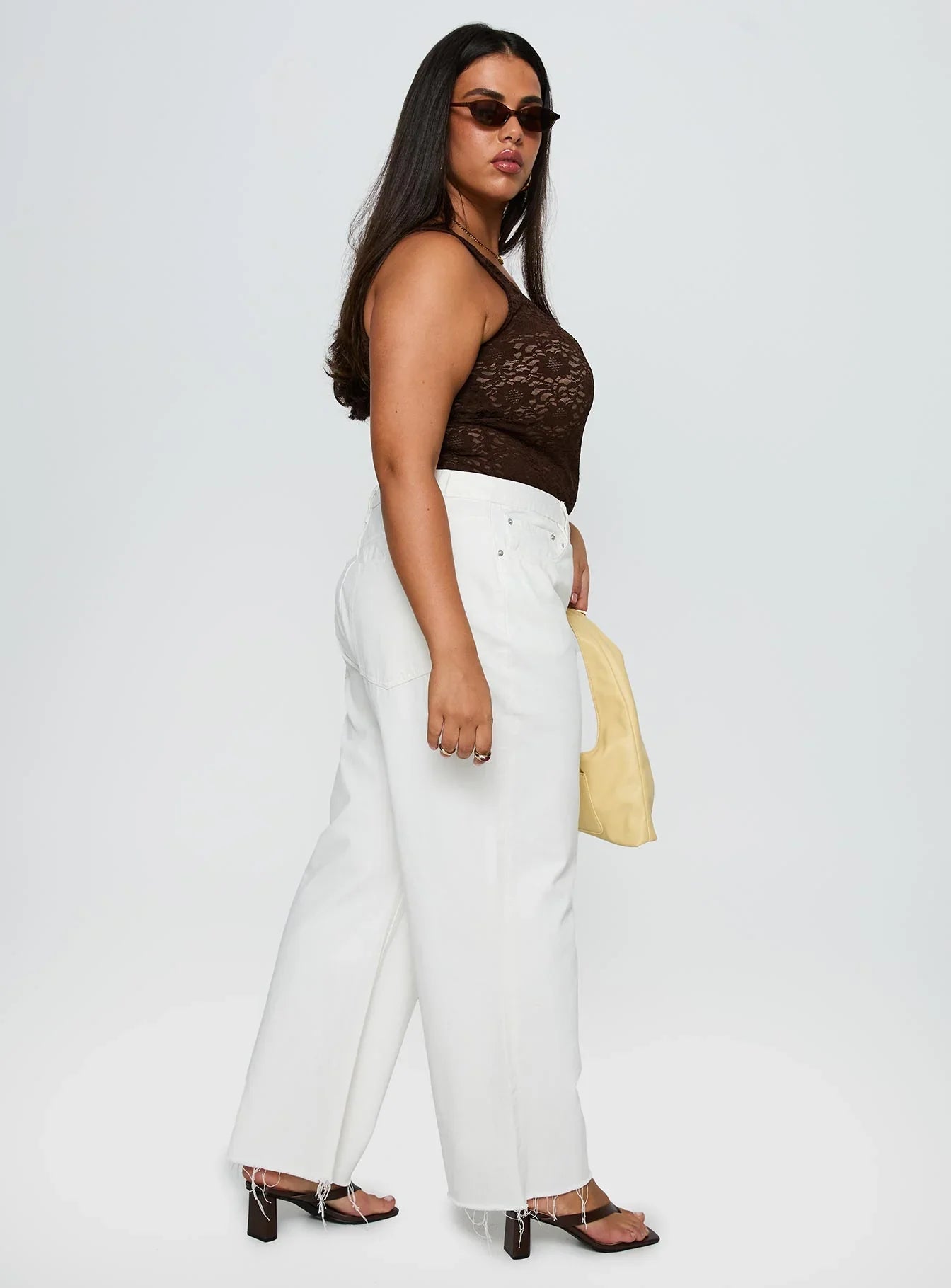 Fawcett High Rise Straight Leg Jeans White Curve