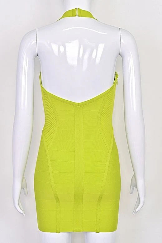 Isabella Bandage Mini Dress Neon Green