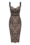 Genevieve Bodycon Midi Dress Classic Black