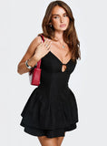 Valena Keyhole Mini Dress Black