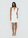 Imojen Halter Mini Dress White