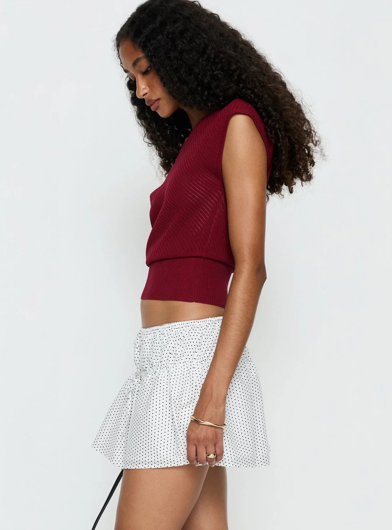 Nomi Mini Skirt White Polka Dot
