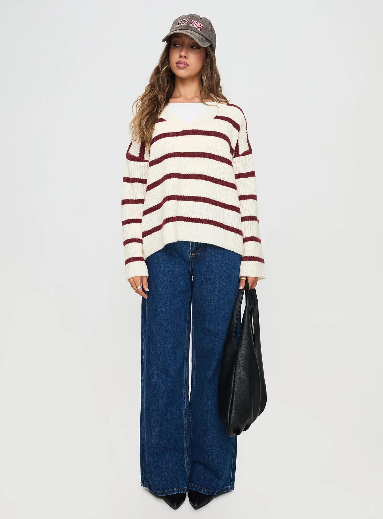 Forte Knit Sweater Red Cream