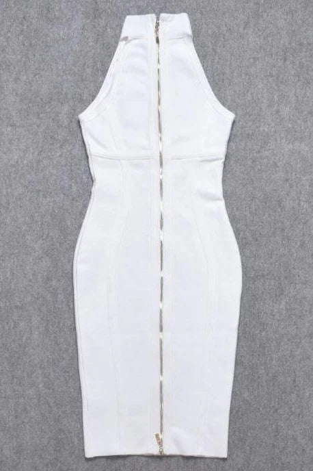 Lea Bandage Midi Dress White Pearl