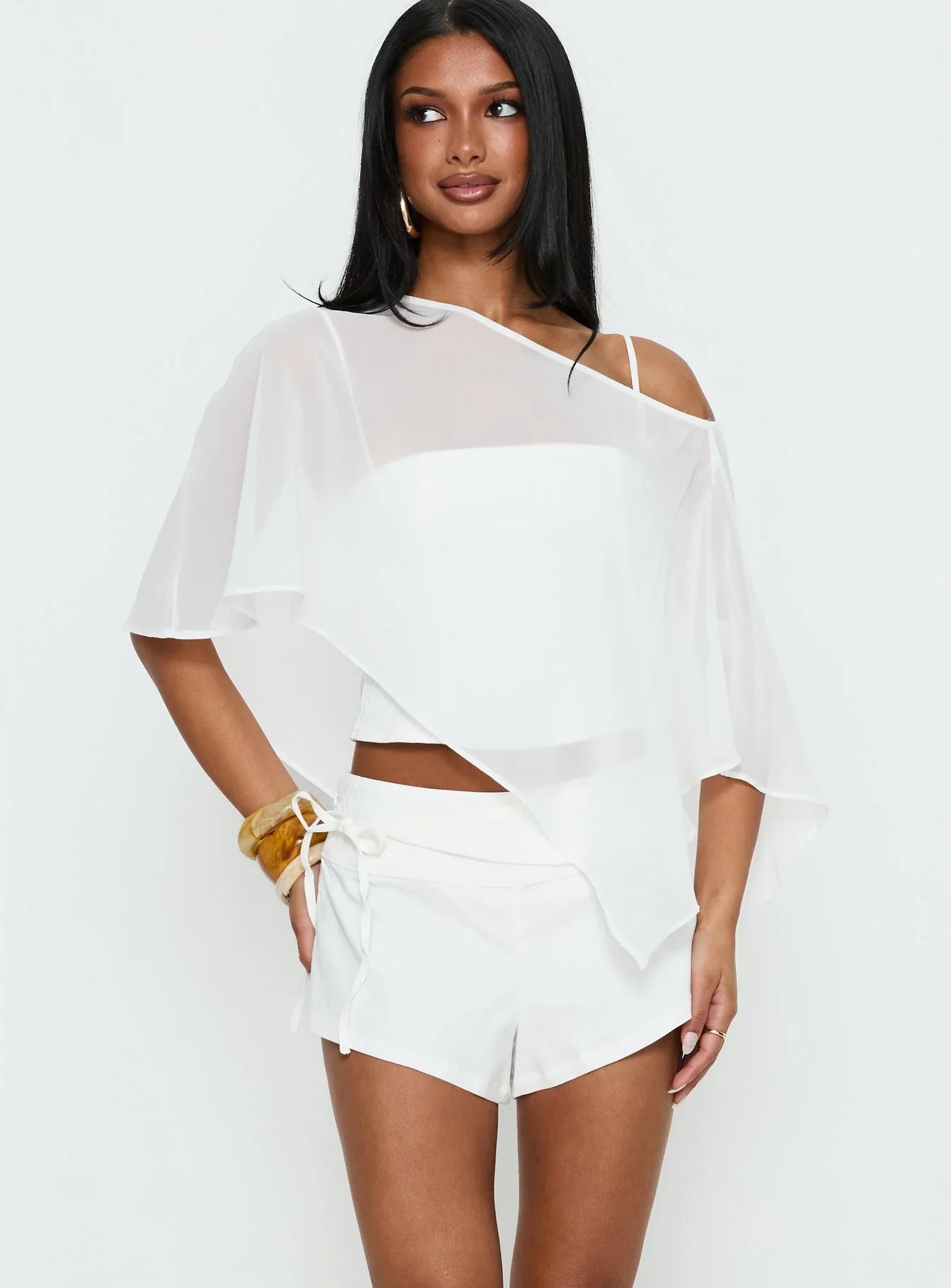 Senzo Wrap Shorts White
