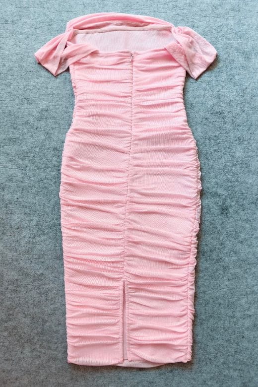 Zia Bodycon Wrap Midi Dress Dusty Pink Sale