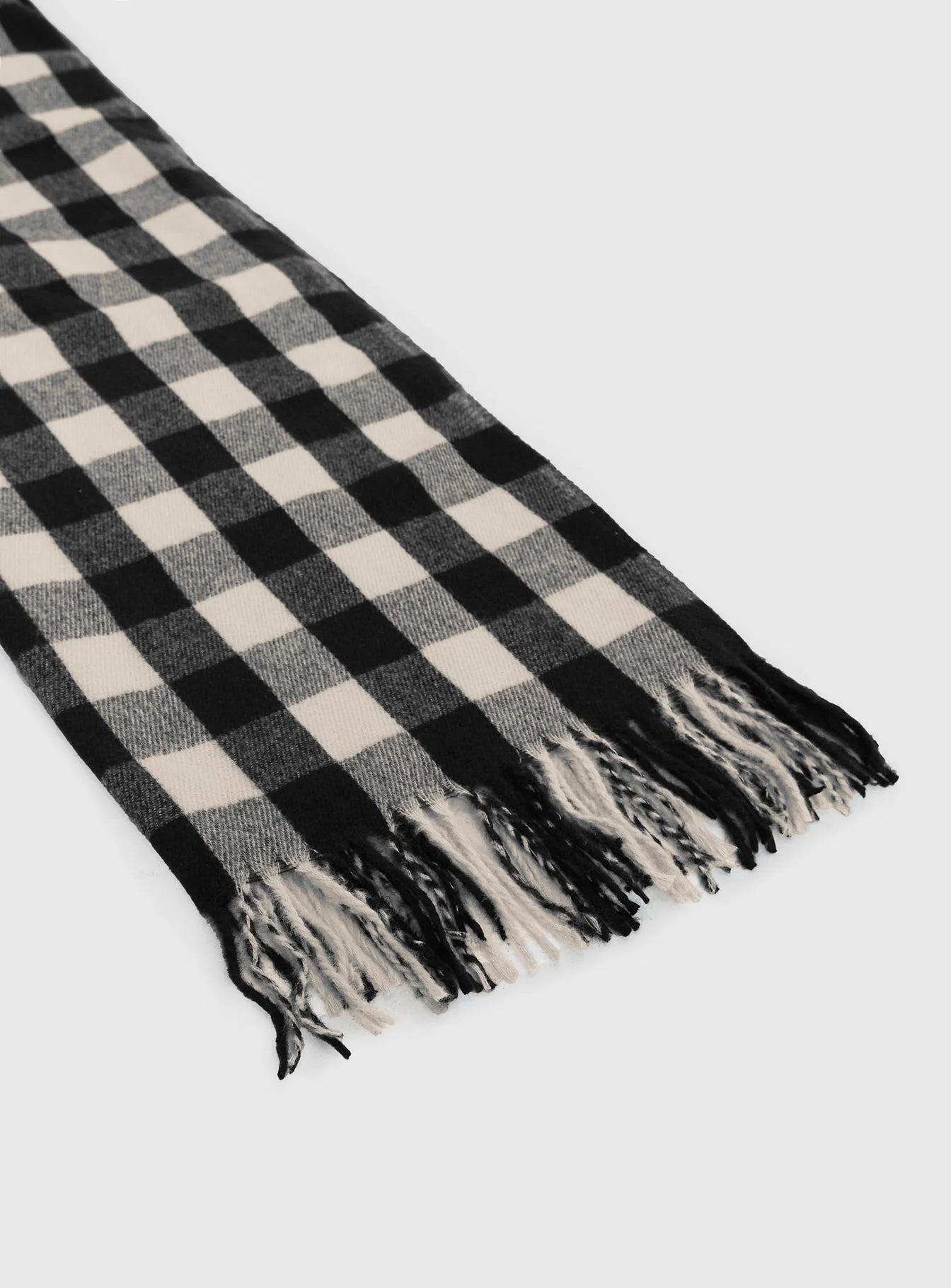 Closed Eyes Scarf Black White Check