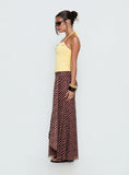 Caviar Tie Maxi Skirt Brown Stripe