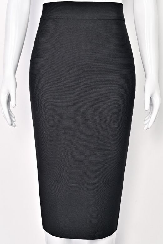Pencil High Waist Bandage Midi Skirt Classic Black