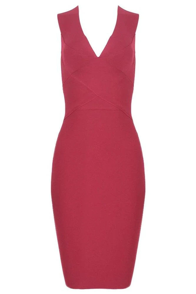 Ash Bandage Dress Red Wine Sale