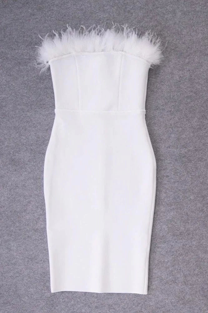Erin Bandage Dress White Pearl