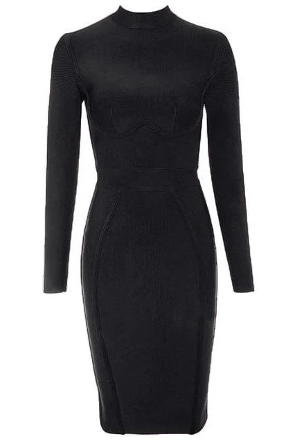Dee Long Sleeve Bandage Dress Classic Black