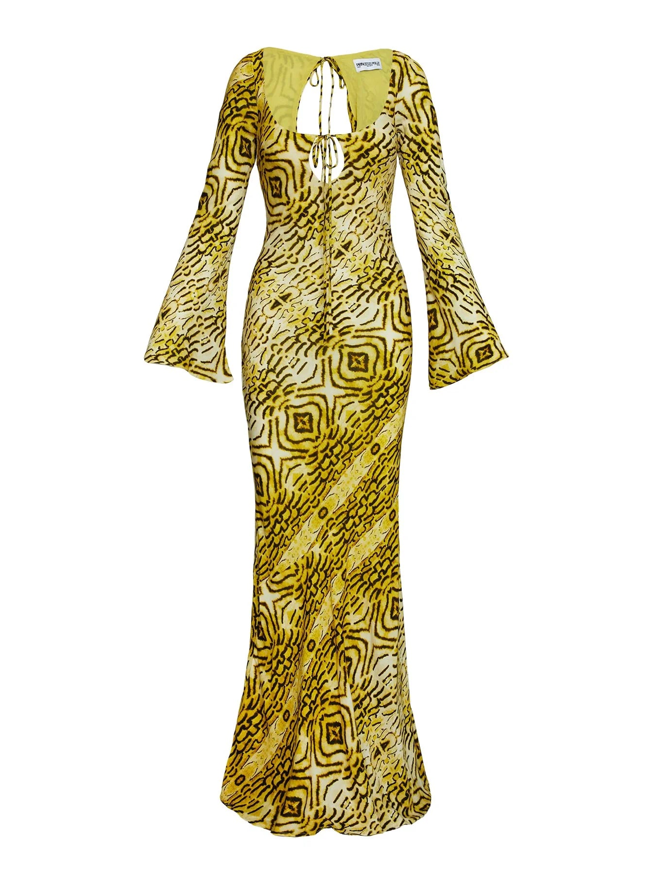 Setting Sun Long Sleeve Maxi Dress Yellow Black
