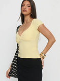 Baseline Cross Over Cap Sleeve Top Yellow