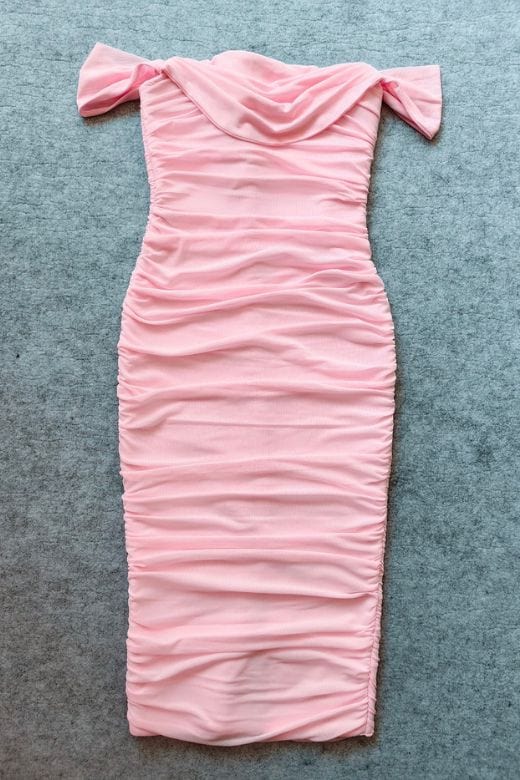 Zia Bodycon Wrap Midi Dress Dusty Pink