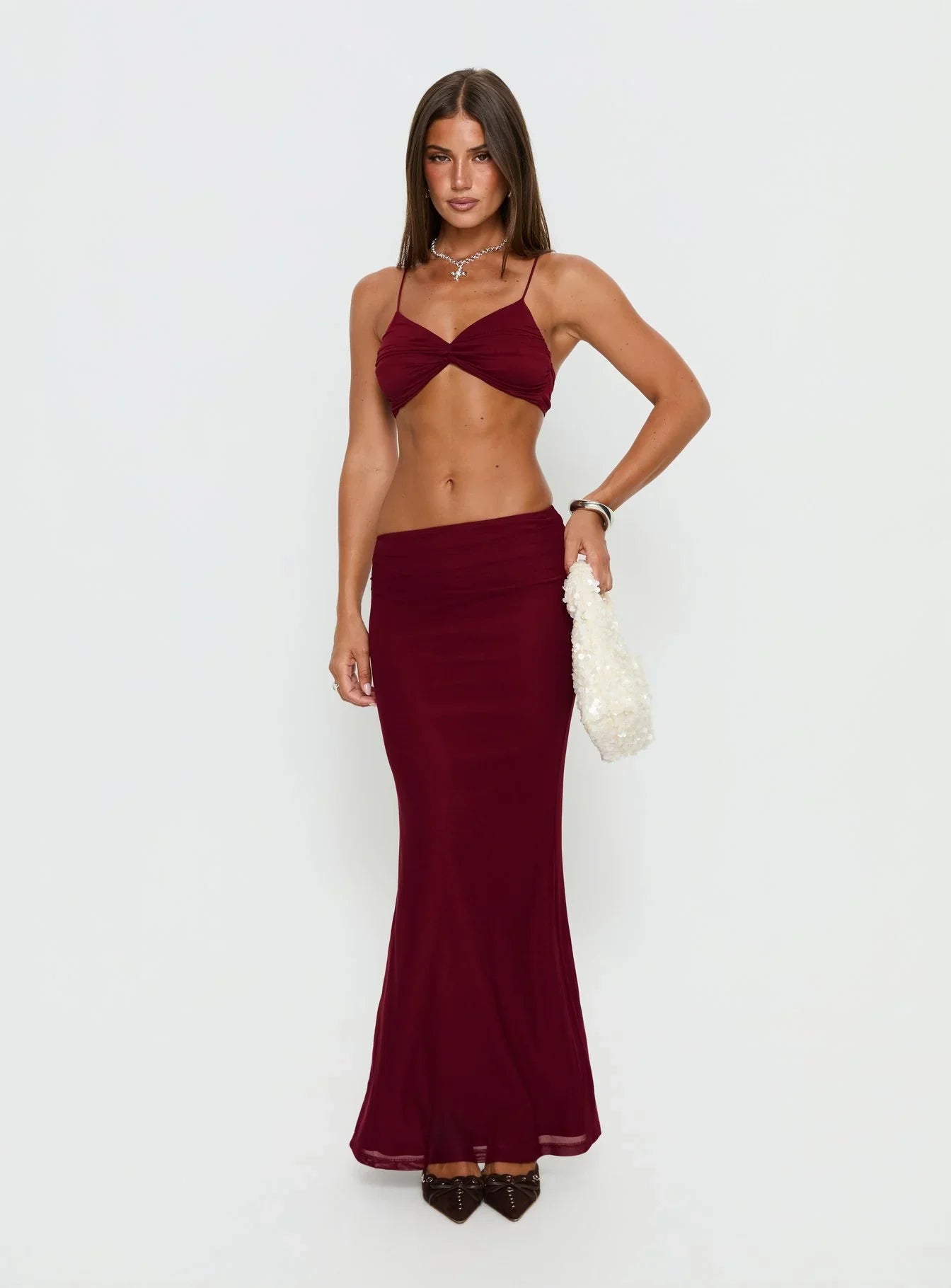Delores Ruched Top Red
