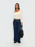 Victoire Long Sleeve Mesh Top Beige