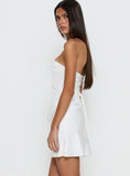 Jenevieve Strapless Drape Mini Dress White