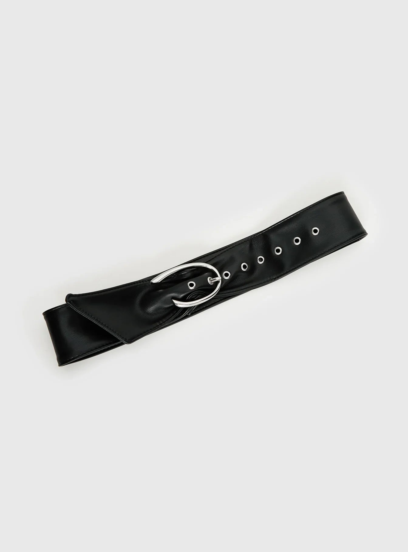 Sirena Faux Leather Belt Black Silver