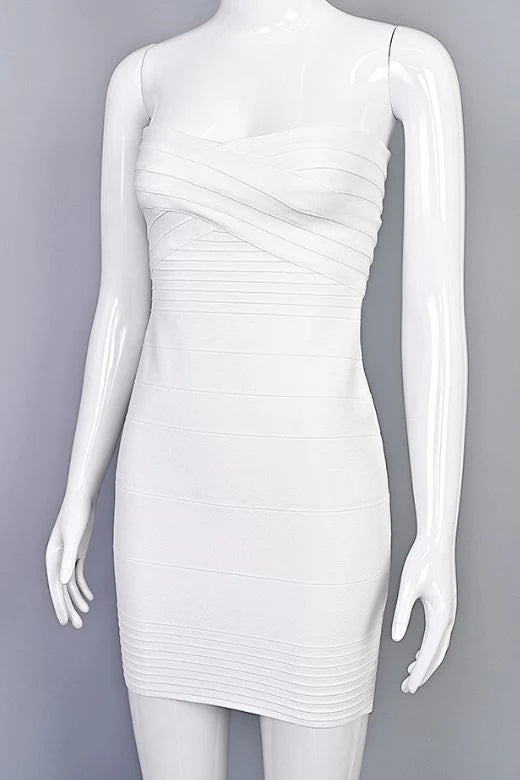 Aaliyah Bandage Mini Dress White Pearl