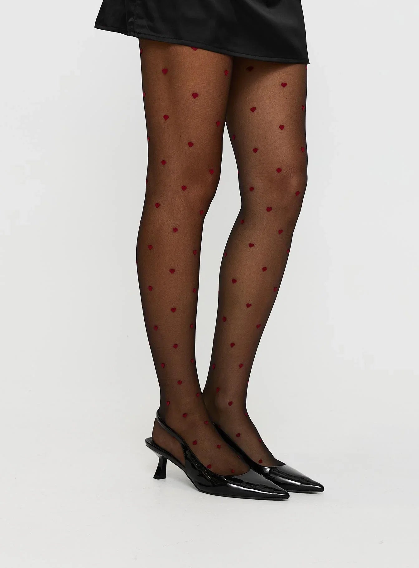 In My Heart Stockings Black Red