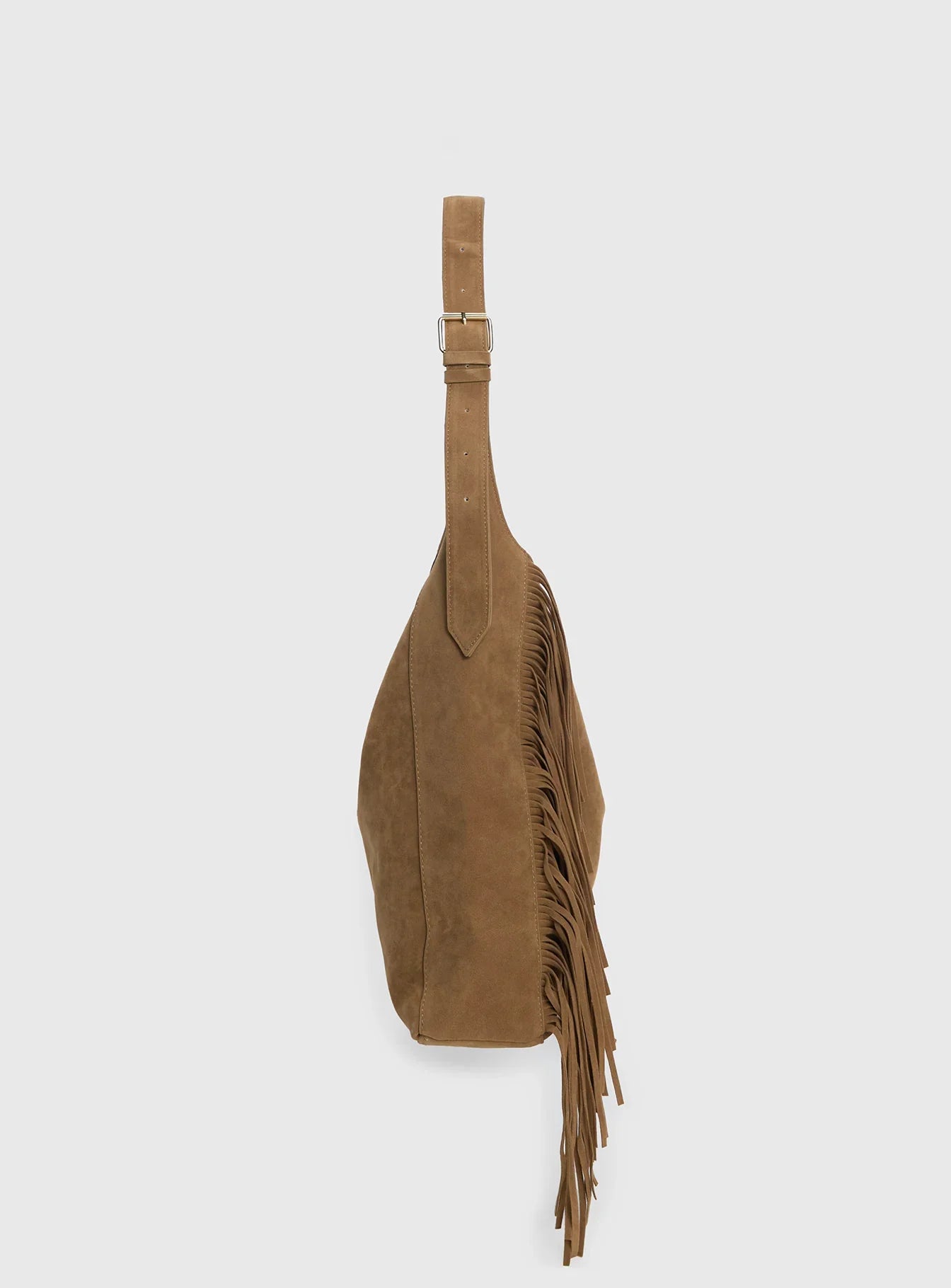 Endless Nights Tassel Faux Suede Shoulder Bag Brown