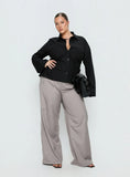 Eryx Tie Back Button Up Top Black Curve
