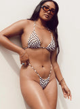 Cali Bikini Top Brown White