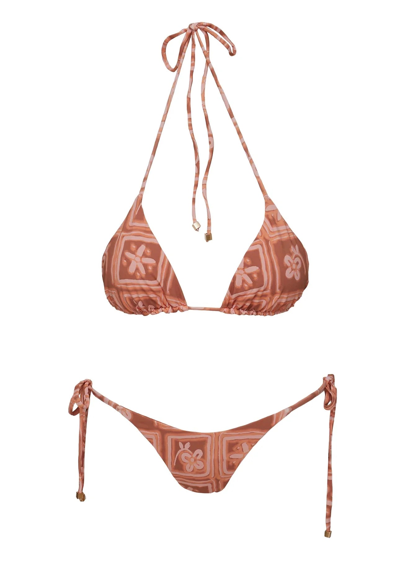 Glora Tie Side Bikini Bottom Rust Pink