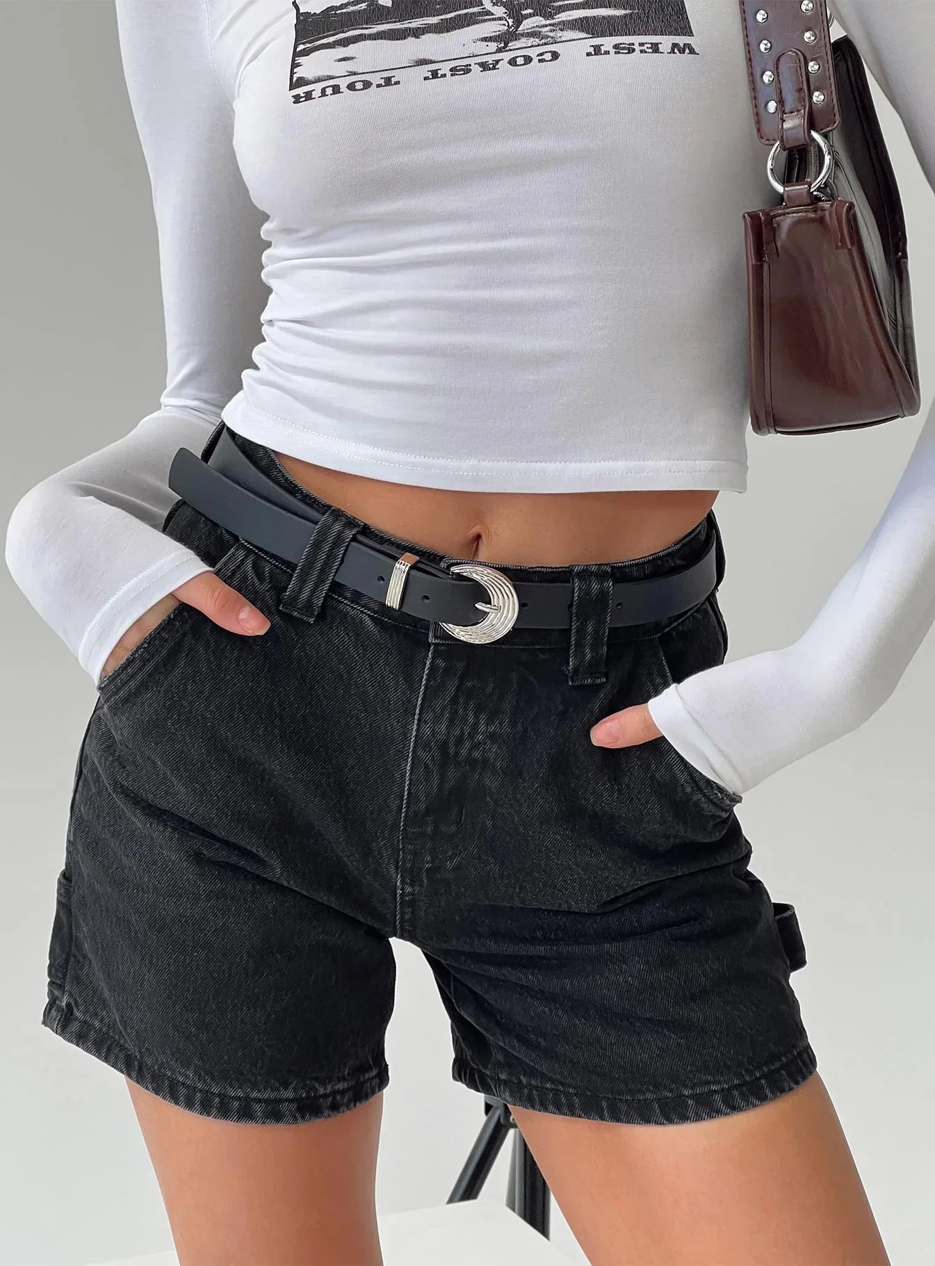 Lou Carpenter Denim Shorts Washed Black Lower Impact