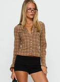 Arianwyn Long Sleeve Shirt Brown Check