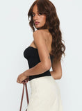 Jadea Strapless Hardware Detail Bodysuit Black