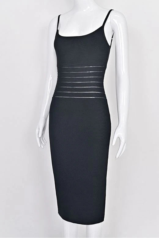 Abigail Bodycon Midi Dress Classic Black Sale