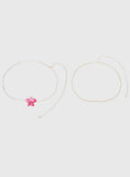 Open Arms Flower Belt Gold Pink