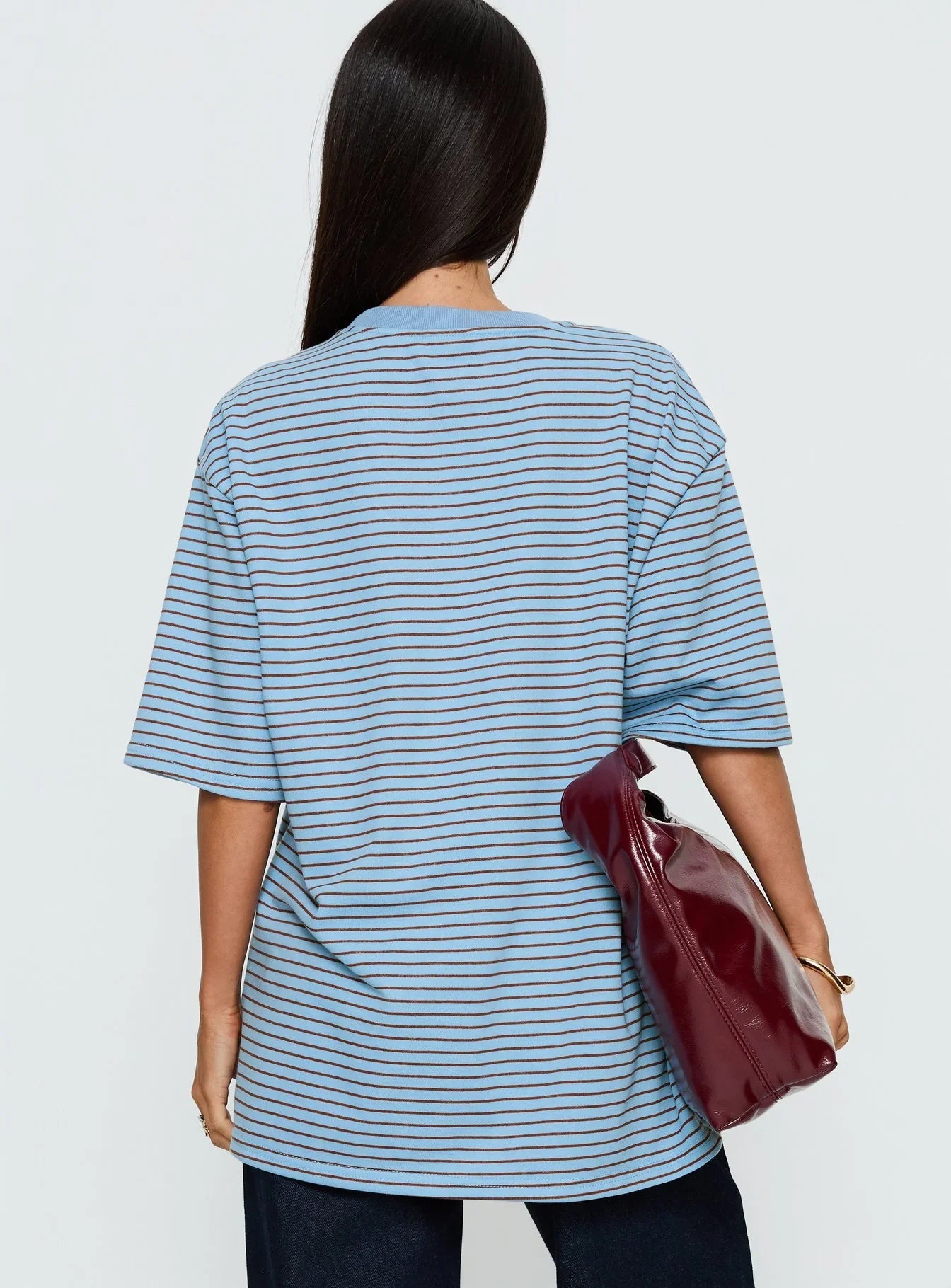Kaitlan Short Sleeve Tee Blue Stripe