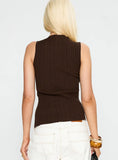 Cash Out Twist Detail Top Chocolate
