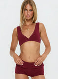 Flissie Plunge Lace Bralette Burgundy