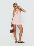 Midnight Rush Tie Detail Playsuit Pink
