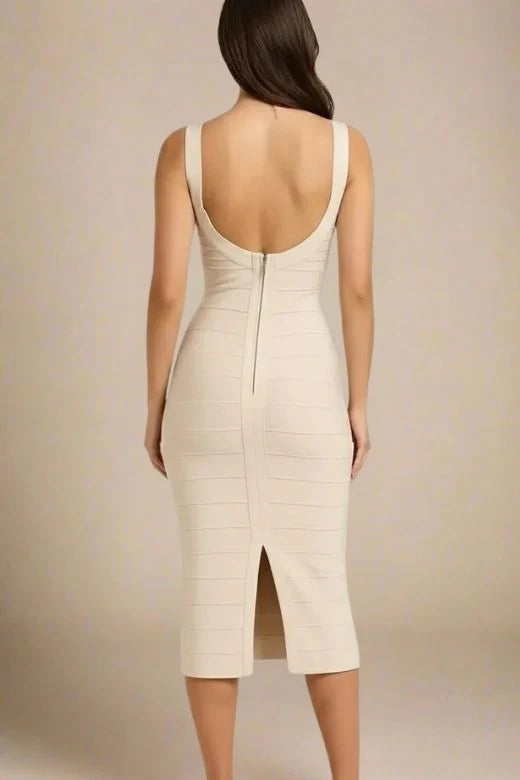 Cindy Bandage Midi Dress Cream