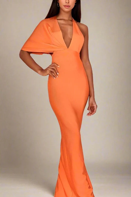 Blake Bandage Maxi Dress Apricot Orange Sale