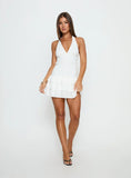 Zevra Ruched Playsuit White