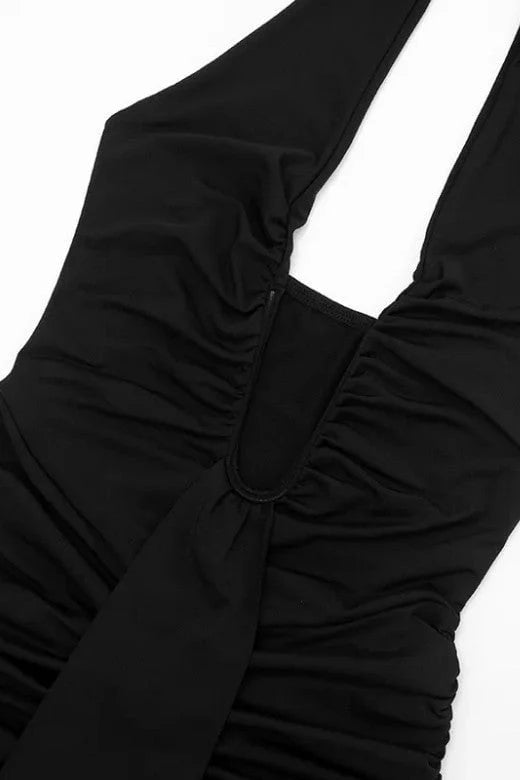 Bella Bodycon Wrap Maxi Dress Classic Black