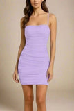 Cassie Bodycon Wrap Mini Dress Violet Purple