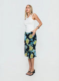 Tarla Midi Skirt Crystal Black Flower