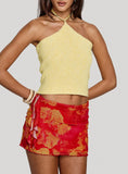 Liloha Frill Mesh Mini Skirt Orange Multi