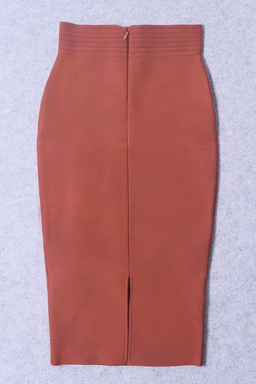 Jessie Midi Pencil Skirt Tan Brown