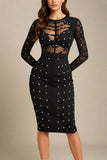 Rosa Long Sleeve Bodycon Dress Classic Black