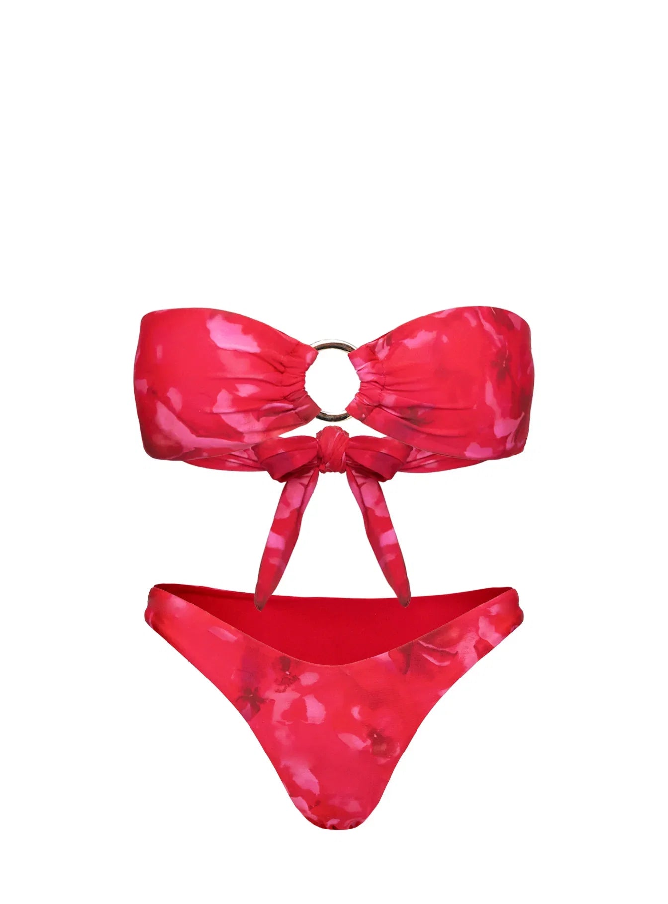 Macs Bandeau Bikini Top Red Floral